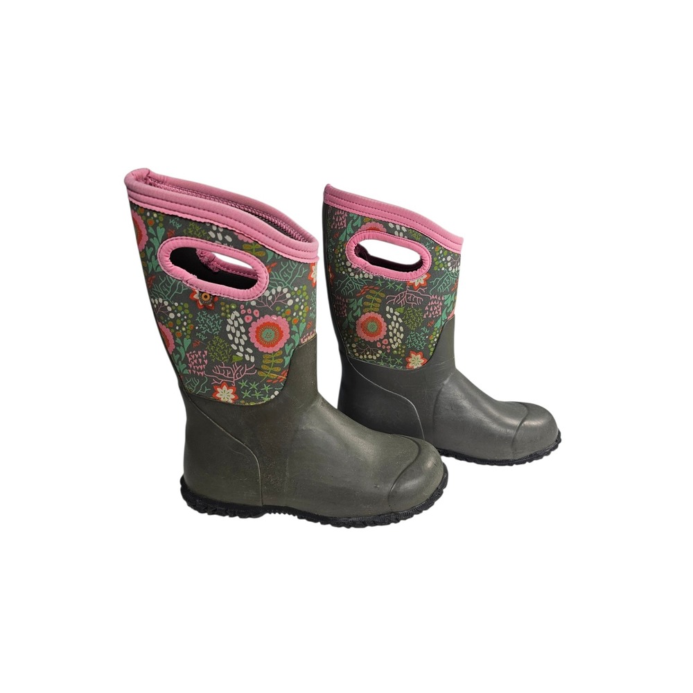 Bogs Classic Durham Reef High Floral Waterproof All Weather Boots Kids Size 3